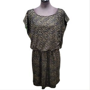 OLIVIA MATHEWS METALIC ANIMAL PRINT DRESS SZ. 14WP